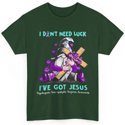 PNES Awareness Gnome I Don't Need Luck I've Got Jesus Faith Classic Unisex T-Shirt