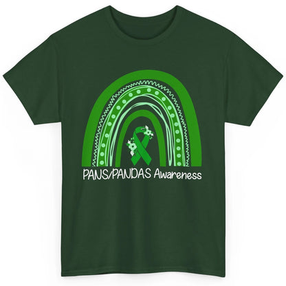 PANS/PANDAS Awareness Floral Green Ribbon Rainbow Pans Classic Unisex T-Shirt