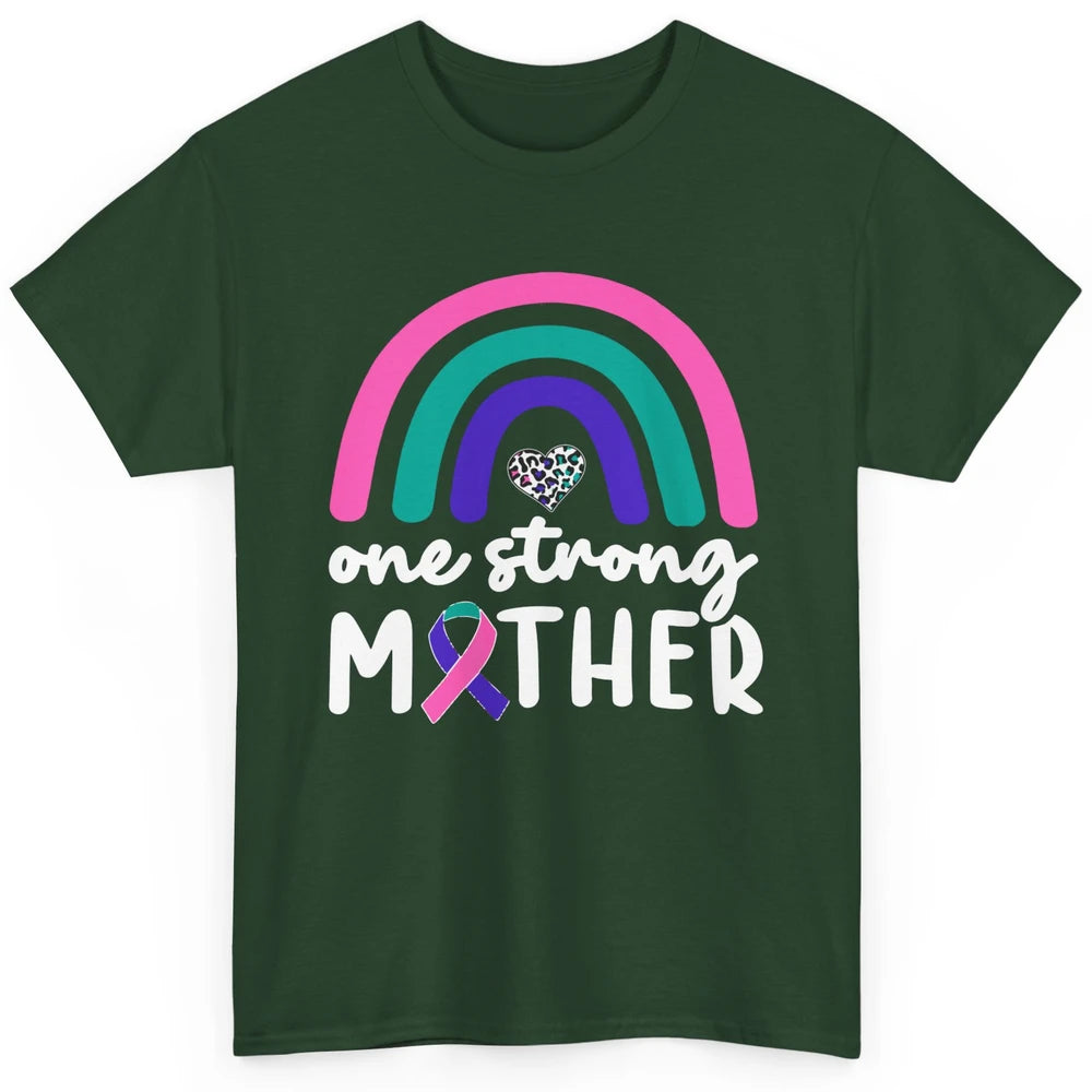 One Strong Mother Teal Rainbow Warrior Thyroid Cancer Month Classic Unisex T-Shirt