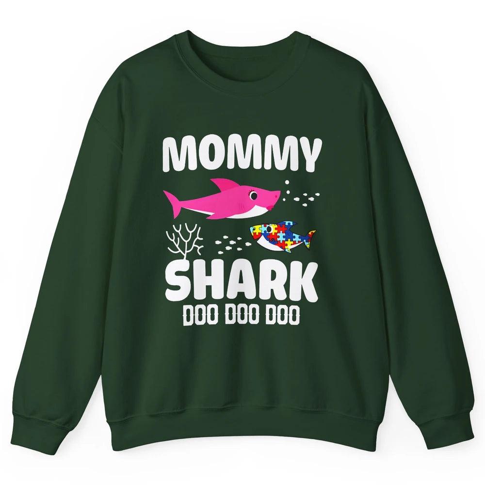 Mommy Shark Autism Shark Puzzle Autism Mom Autism Awareness Unisex Crewneck Sweatshirt