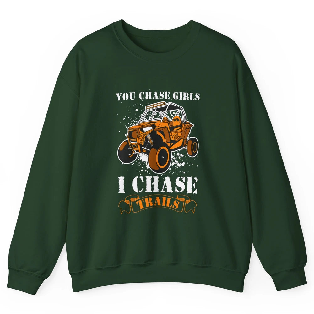 Retro Chase Trails Mud Rider Dirty UTV SXS Rider Offroad Unisex Crewneck Sweatshirt