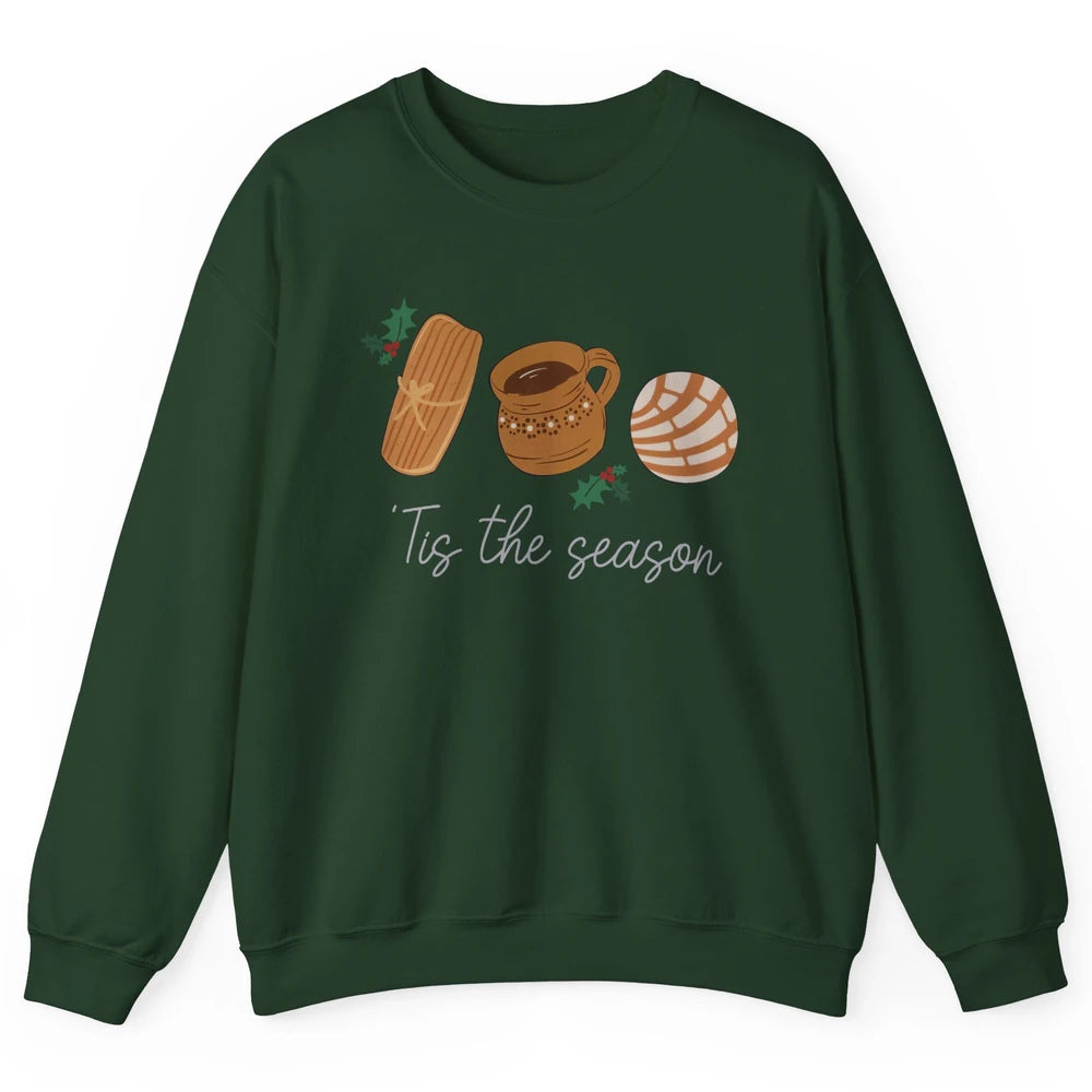 Mexican Christmas Feliz Navidad Concha Tamale Sweet Bread Unisex Crewneck Sweatshirt