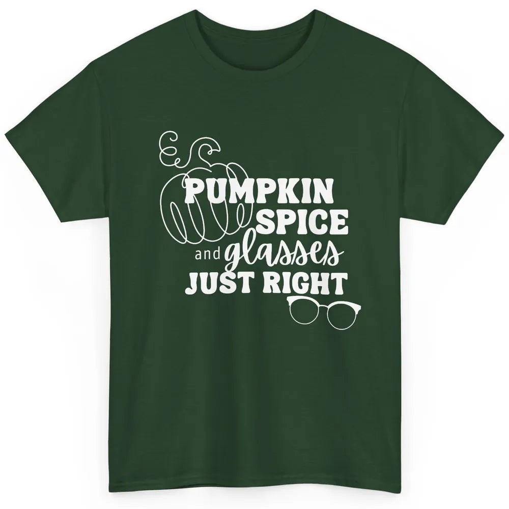 Optometrist Pumpkin Spice Glasses Just Right Optician Fall Classic Unisex T-Shirt
