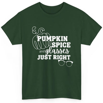 Optometrist Pumpkin Spice Glasses Just Right Optician Fall Classic Unisex T-Shirt