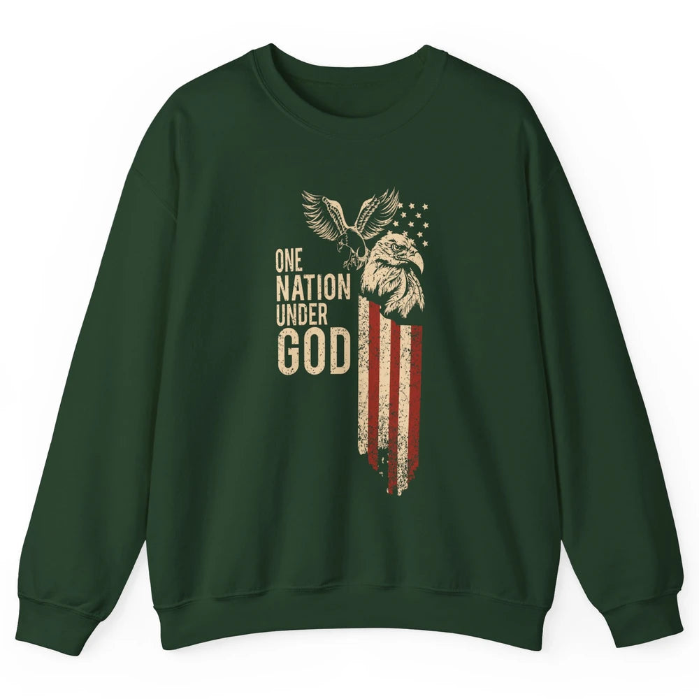 One Nation Under God Flag 4th Of July Independence Patriotic Unisex Crewneck Sweatshirt