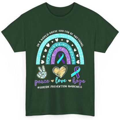 Peace Hope Love Rainbow Suicide Prevention Awareness Month Classic Unisex T-Shirt