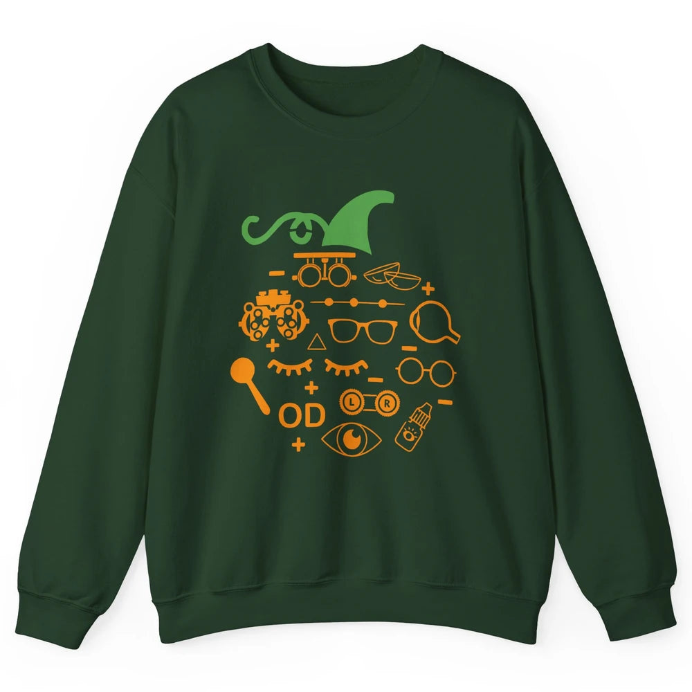 Optometry Glasses Pumpkin Halloween Optometrist Optician Unisex Crewneck Sweatshirt