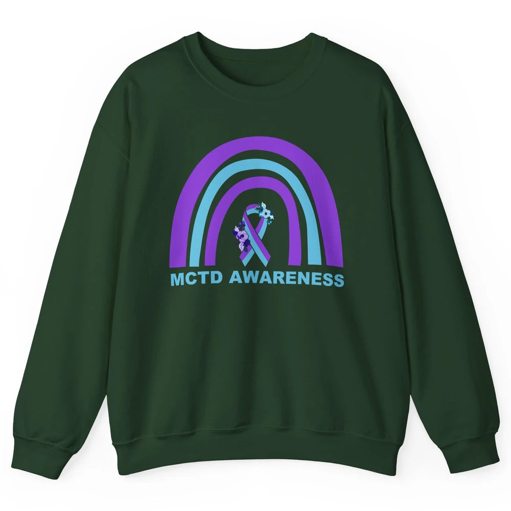 Mixed Connective Tissue Disease Awareness MCTD Floral Ribbon Unisex Crewneck Sweatshirt