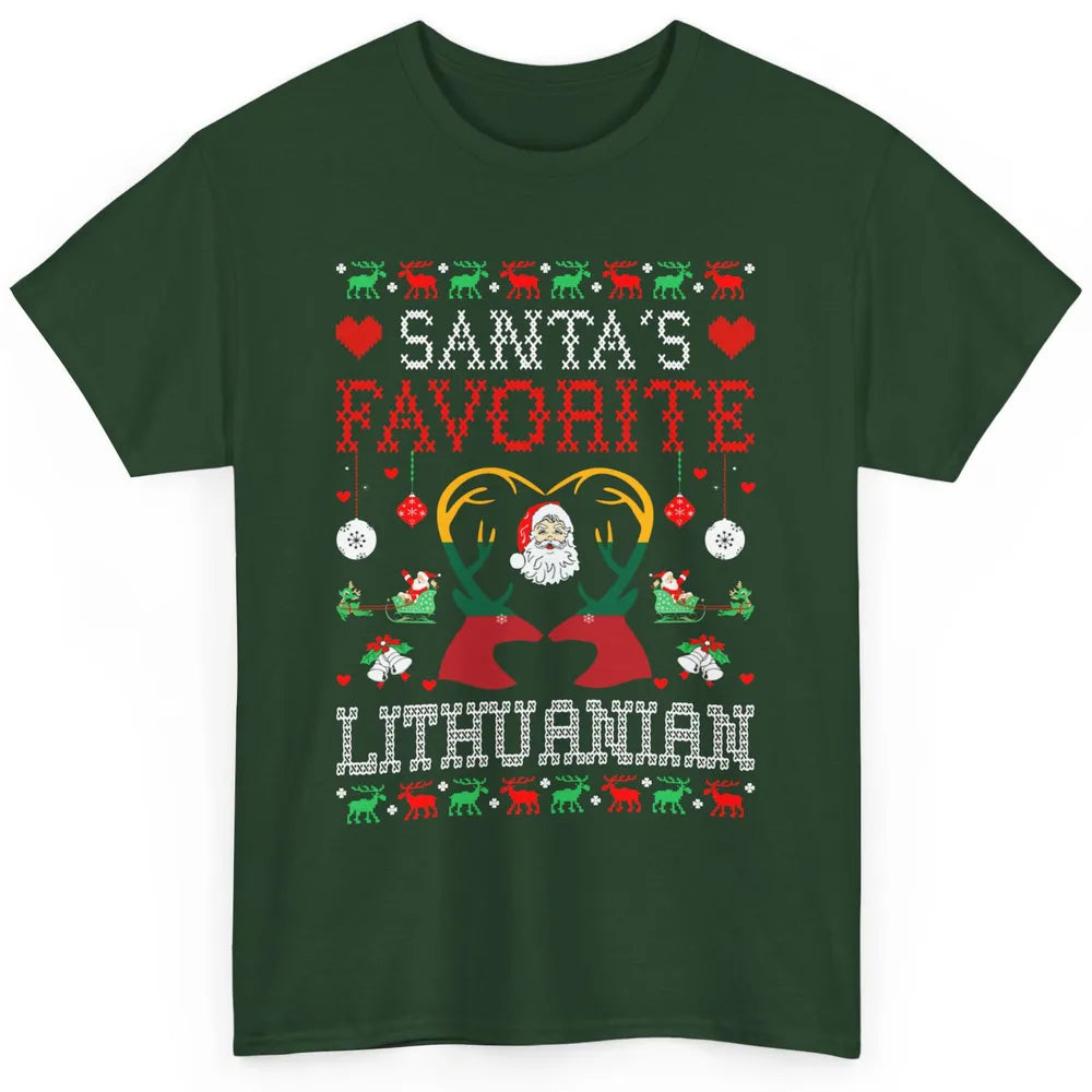 Merry Christmas Santa Favorite Lithuanian Xmas Ugly Santa Classic Unisex T-Shirt