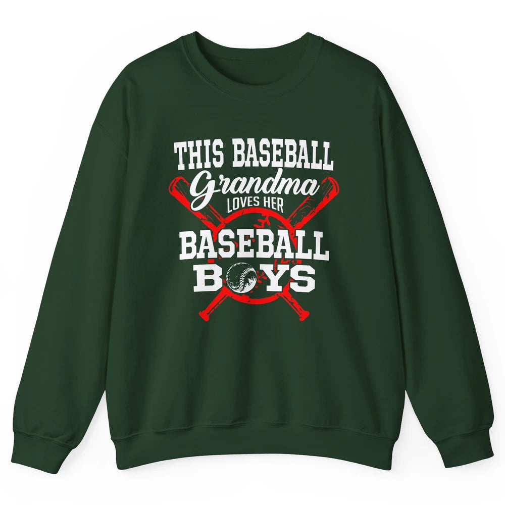 Baseball Grandma Loves Her Baseball Boys Proud Baseball Nana Unisex Crewneck Sweatshirt