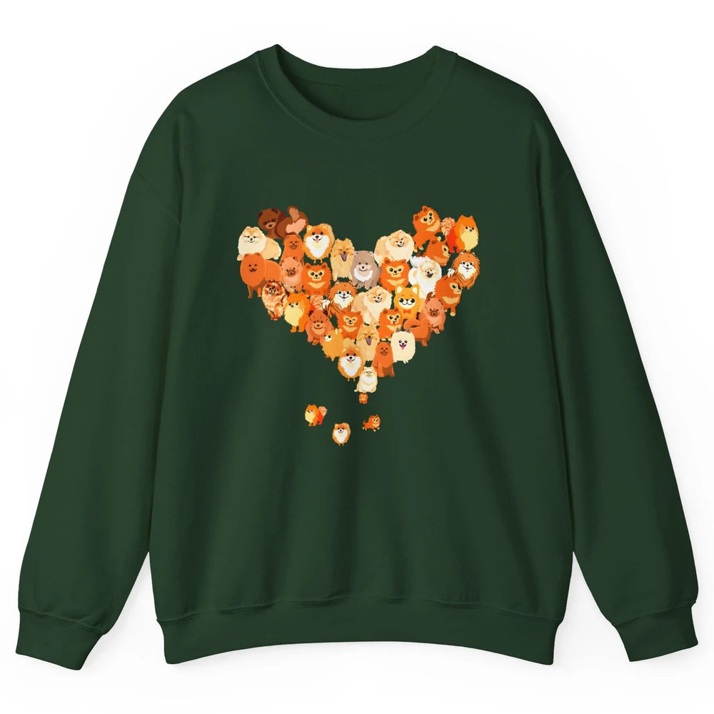 Pomeranian Heart Cute Pomeranian Dog Lovers Gift My Pet Love Unisex Crewneck Sweatshirt