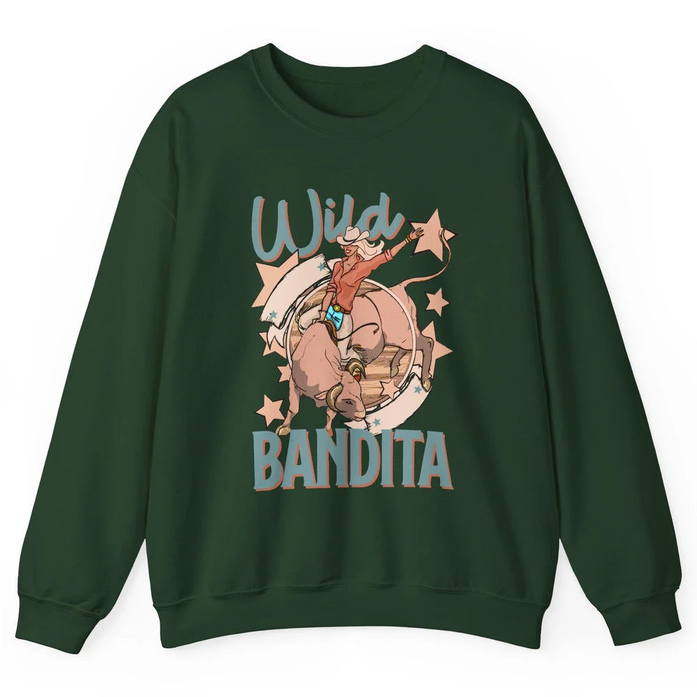 Retro Cowgirl Wild Bandita Western Country Cowboy Wild West Unisex Crewneck Sweatshirt