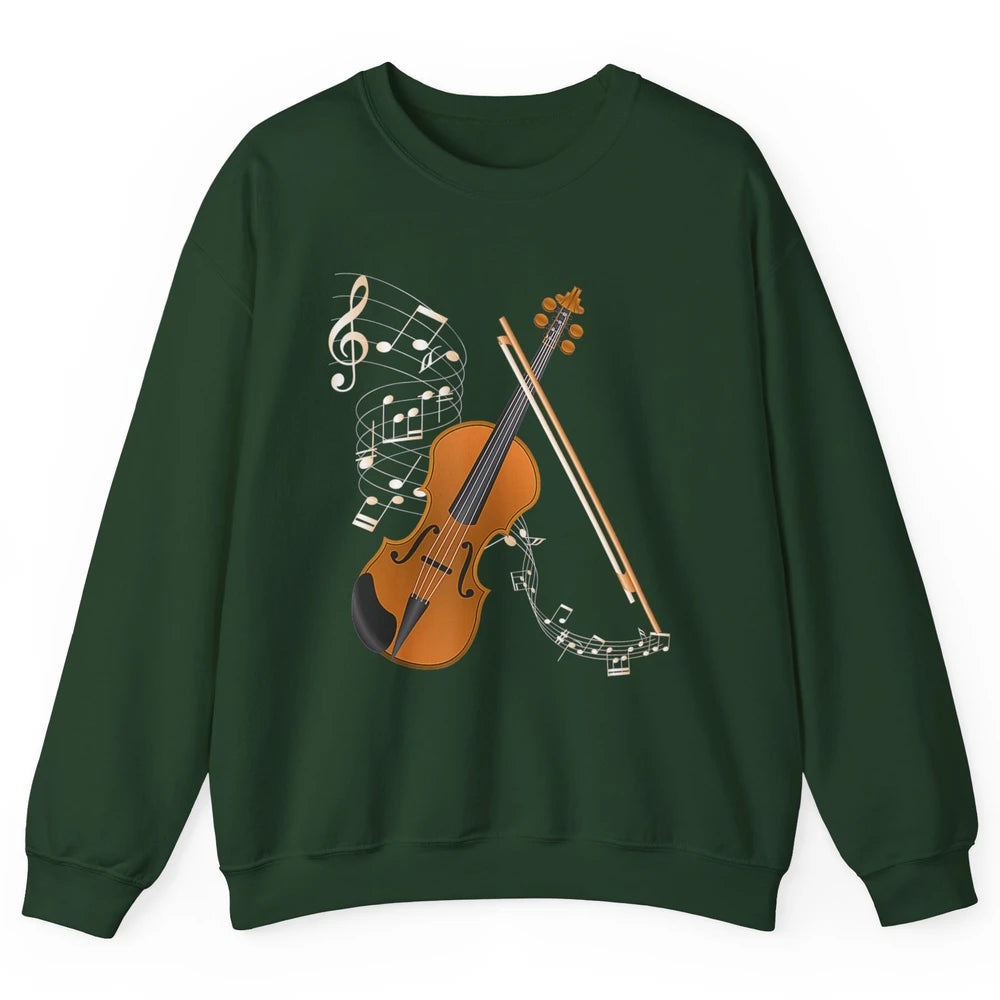 Orchestra Violin Player Retro Violinist Musical Instrument Unisex Crewneck Sweatshirt