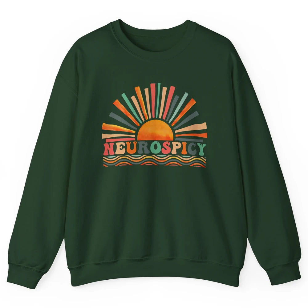 Retro Neurospicy Funny ADHD Neurodiversity Autism Awareness Unisex Crewneck Sweatshirt
