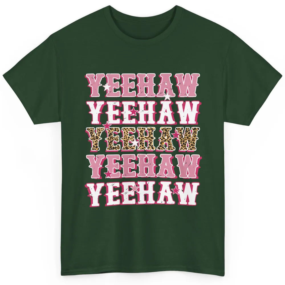 Retro Leopard Yeehaw Western Country Cowboy Cowgirl Costume Classic Unisex T-Shirt