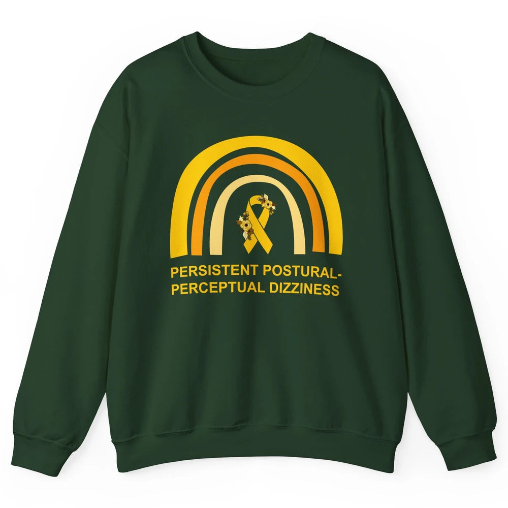 Persistent Postural-perceptual Dizziness PPPD Yellow Rainbow Unisex Crewneck Sweatshirt