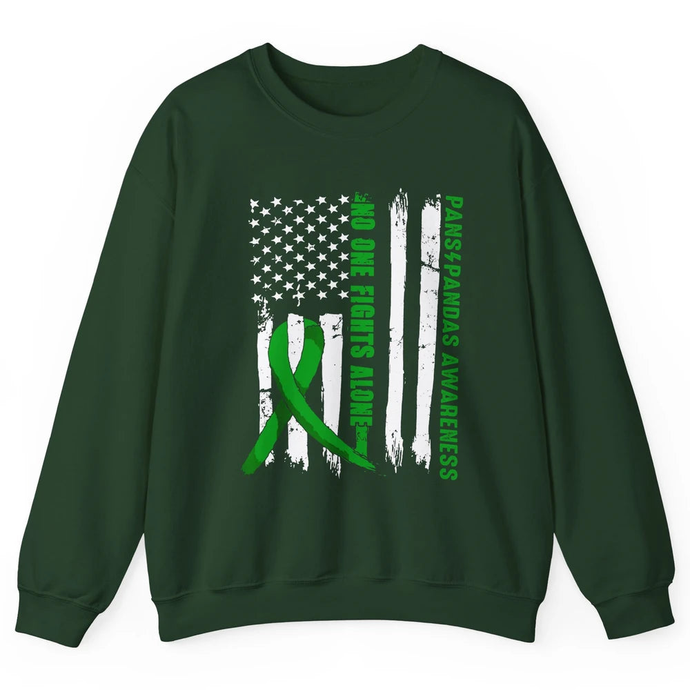 PANS/PANDAS Awareness Retro US Flag No One Fight Alone Unisex Crewneck Sweatshirt