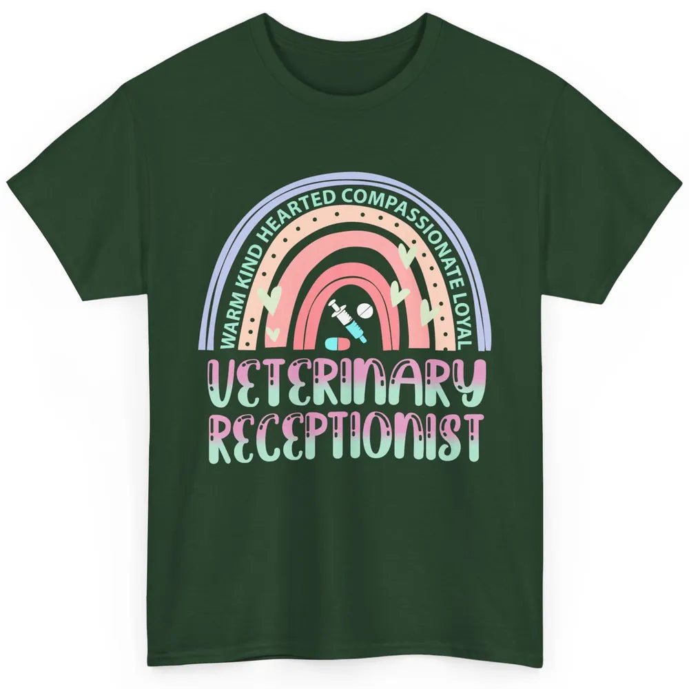 Pink Rainbow Veterinarian Receptionist Dog Recue Dog Mom Classic Unisex T-Shirt