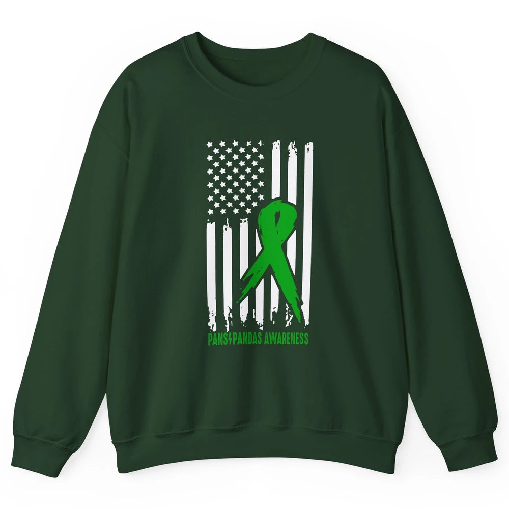 PANS/PANDAS Awareness Green Ribbon No One Fight Alone Unisex Crewneck Sweatshirt
