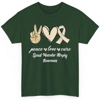 Peace Love Cure Cream Ribbon Spinal Muscular Atrophy SMA Classic Unisex T-Shirt