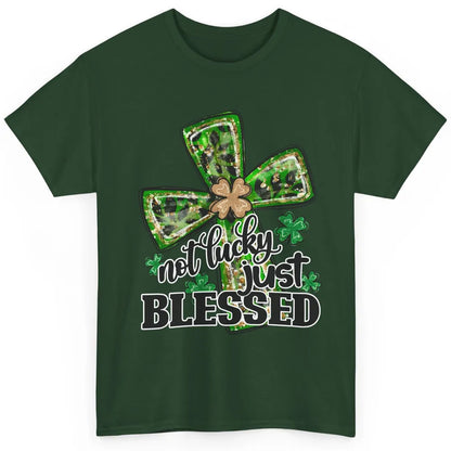 Not Lucky Just Blessed Patrick's Day Christian Faith Clovers Classic Unisex T-Shirt