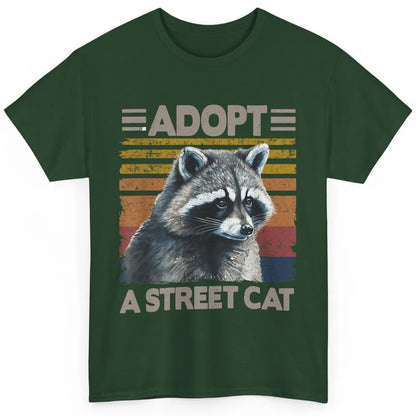 Retro Adopt A Street Cat Raccoon Watercolor Possum Adoption Classic Unisex T-Shirt