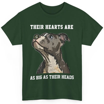 Pitbull Hearts Are As Big As Their Heads Pittie Mom Dad Classic Unisex T-Shirt