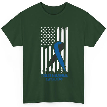 Ocular Melanoma Awareness Ribbon No One Fight Alone US Flag Classic Unisex T-Shirt
