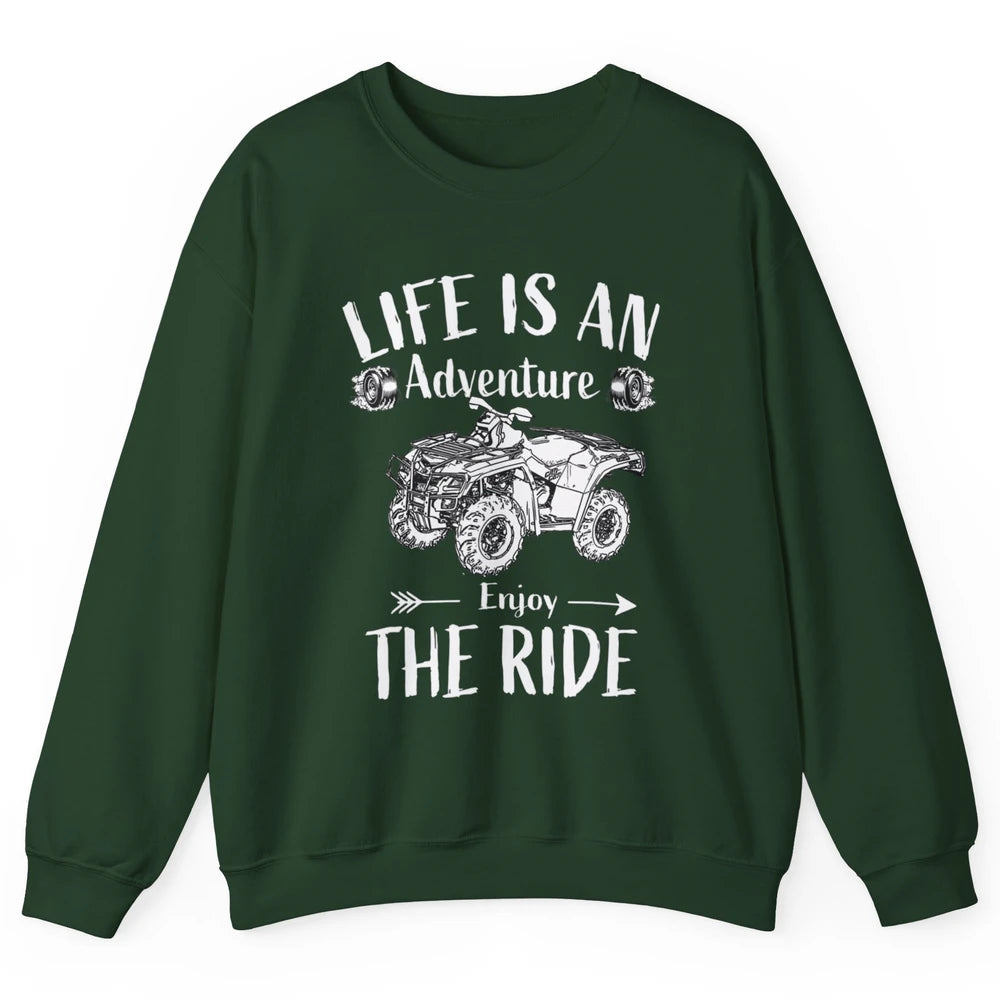 Retro Enjoy The Ride ATV Rider UTV Mud Riding SXS Offroad Unisex Crewneck Sweatshirt