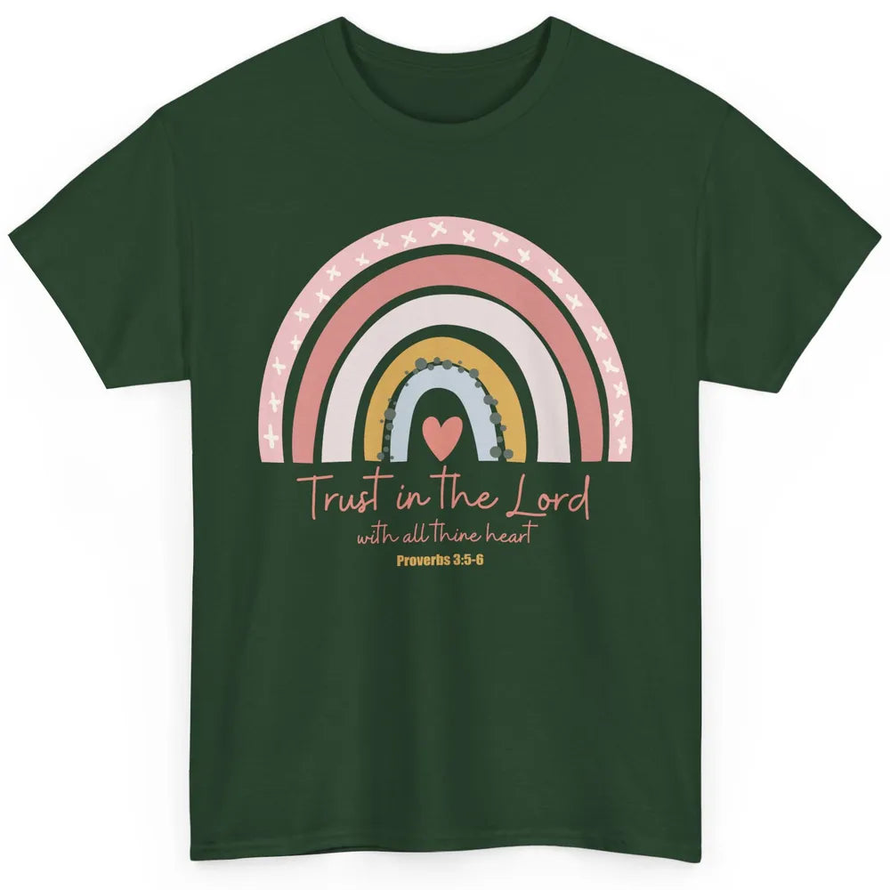 Rainbow Trust In The Lord With All Heart Christian Religious Classic Unisex T-Shirt