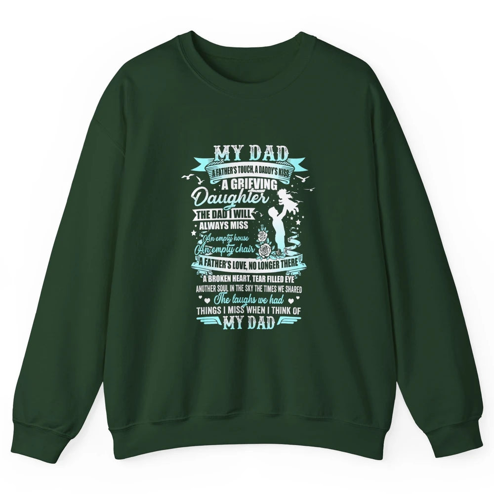 My Dad In Memories Poem Dad In Heaven Angel Wings Guardian Unisex Crewneck Sweatshirt