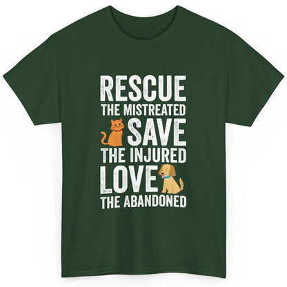 Rescue Mistreated Save Injured Adopt Dog Cat Animal Rescuer Classic Unisex T-Shirt