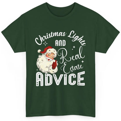 Merry Christmas Xmas Lights Santa Realtor Real Estate Advice Classic Unisex T-Shirt
