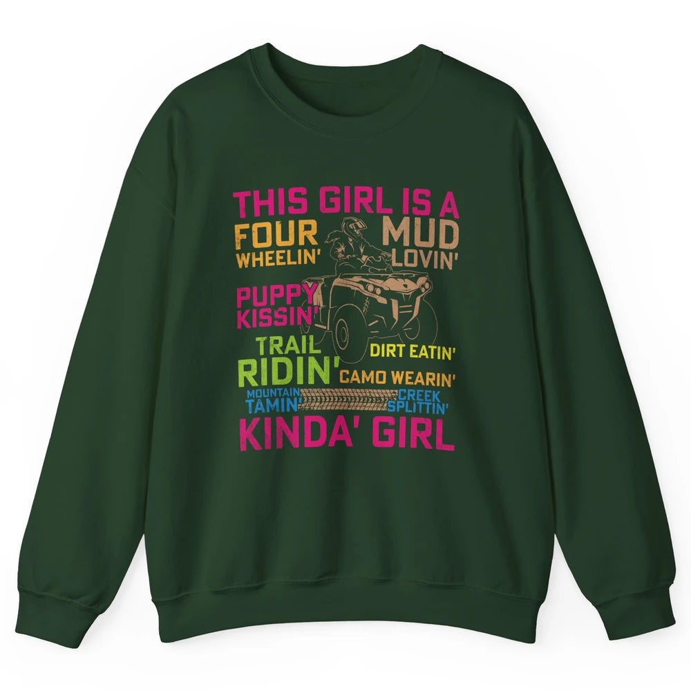 Retro Mud Quad Princess UTV ATV Rider 4 Wheel SXS Offroad Unisex Crewneck Sweatshirt