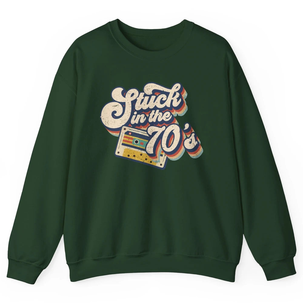 Retro Made In The 70s Stuck In The 70's 1970s Birthday Day Unisex Crewneck Sweatshirt