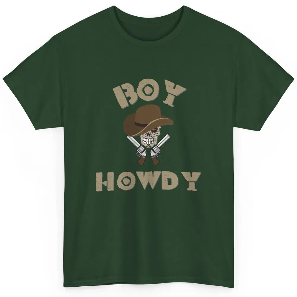 Retro Boy Howdy Rodeo Cowboy Skull Vintage Western Country Classic Unisex T-Shirt