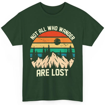 Retro Mountain Sunset Camping Not All Who Wander Are Lost Classic Unisex T-Shirt