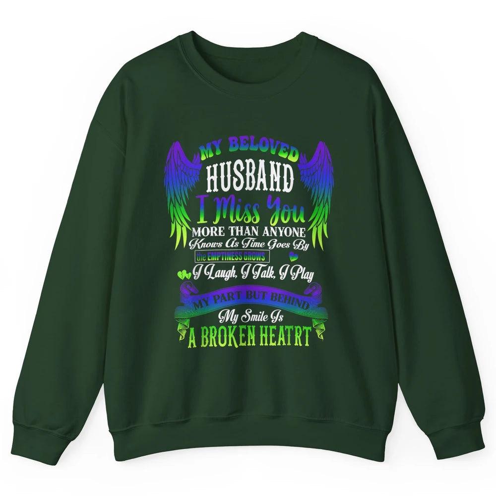 My Husband My Angel In Heaven Love Miss You Husband Wings Unisex Crewneck Sweatshirt