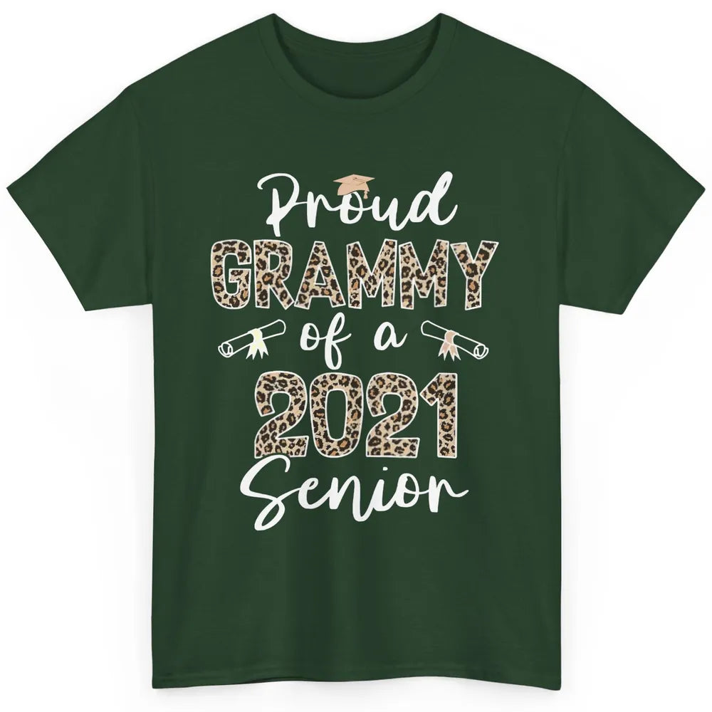 Proud Grammy Of A 2021 Senior Senior 2021 Grad Party Leopard Classic Unisex T-Shirt