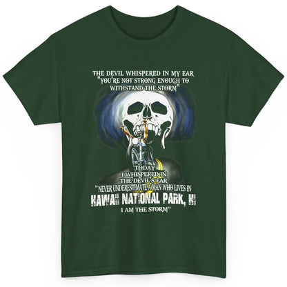 Never Underestimate Hawaii National Park Man Devil Ear Skull Classic Unisex T-Shirt