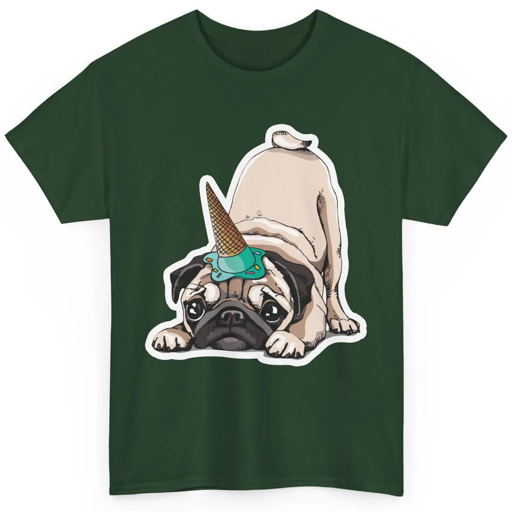 Puppy Pugs Funny Unicorn Pug Dog Lovers Gift Cute Pug Dog Classic Unisex T-Shirt