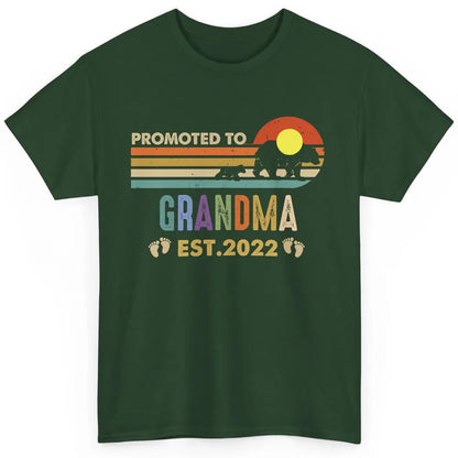 Retro Bear Sunset Promoted To Grandma Est 2022 Pregnancy Classic Unisex T-Shirt