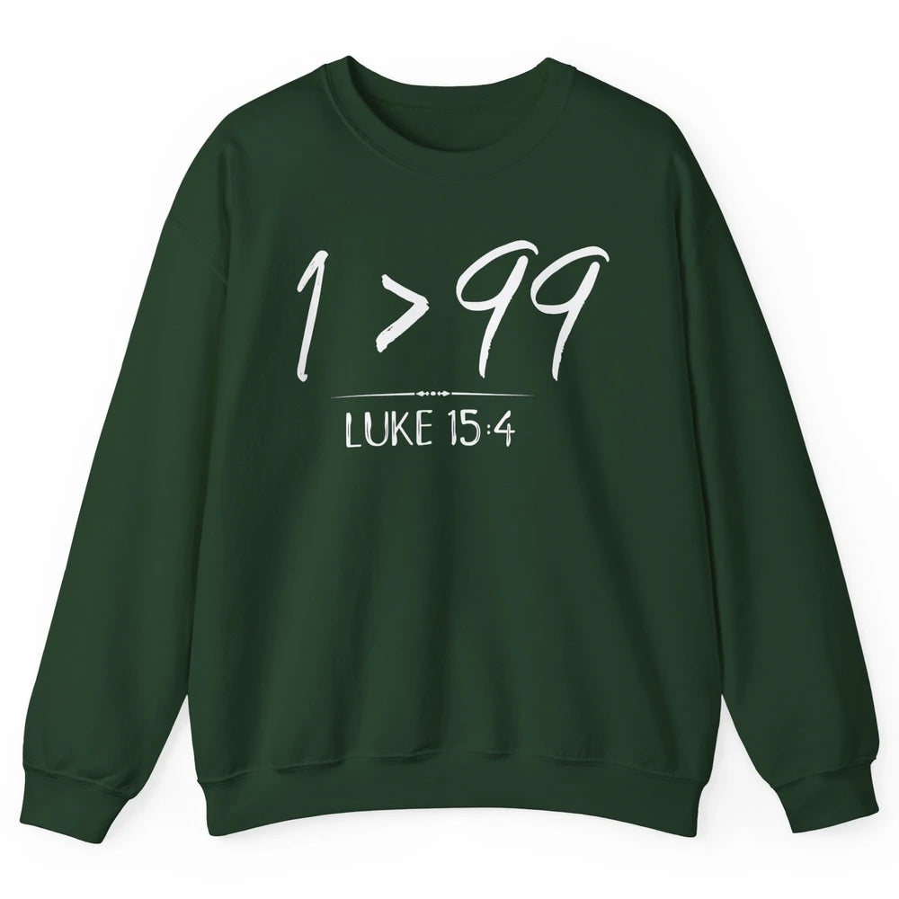 Retro He Left The 99 Rescue Me Christian Jesus Christ Bible Unisex Crewneck Sweatshirt