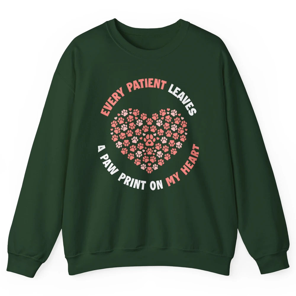 Patient Leaves Paw Heart Veterinarian Love Vet Tech Animal Unisex Crewneck Sweatshirt