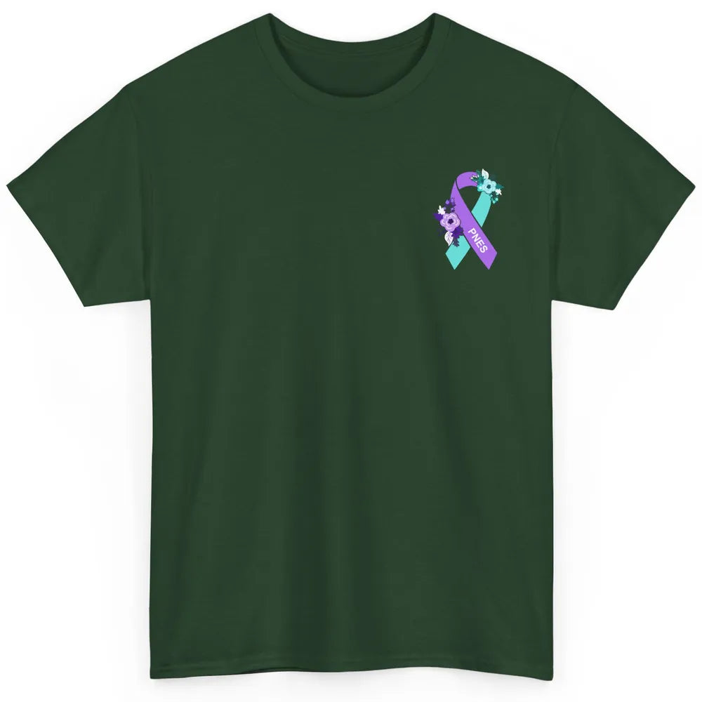 Psychogenic Non-epileptic Seizures PNES Purple Teal Ribbon Classic Unisex T-Shirt