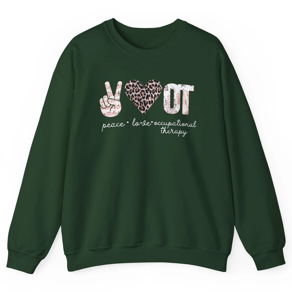 Retro Occupational Therapist Peace Love Occupational Therapy Unisex Crewneck Sweatshirt