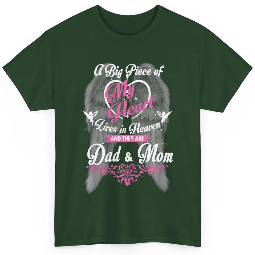 Parents Heaven Dad And Mom In Heaven Angel Wings Guardian Classic Unisex T-Shirt