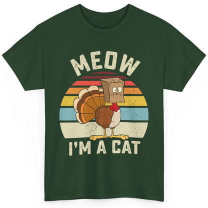 Vintage Funny Turkey Meow I’m A Cat For Thanksgiving Dinner Classic Unisex T-Shirt