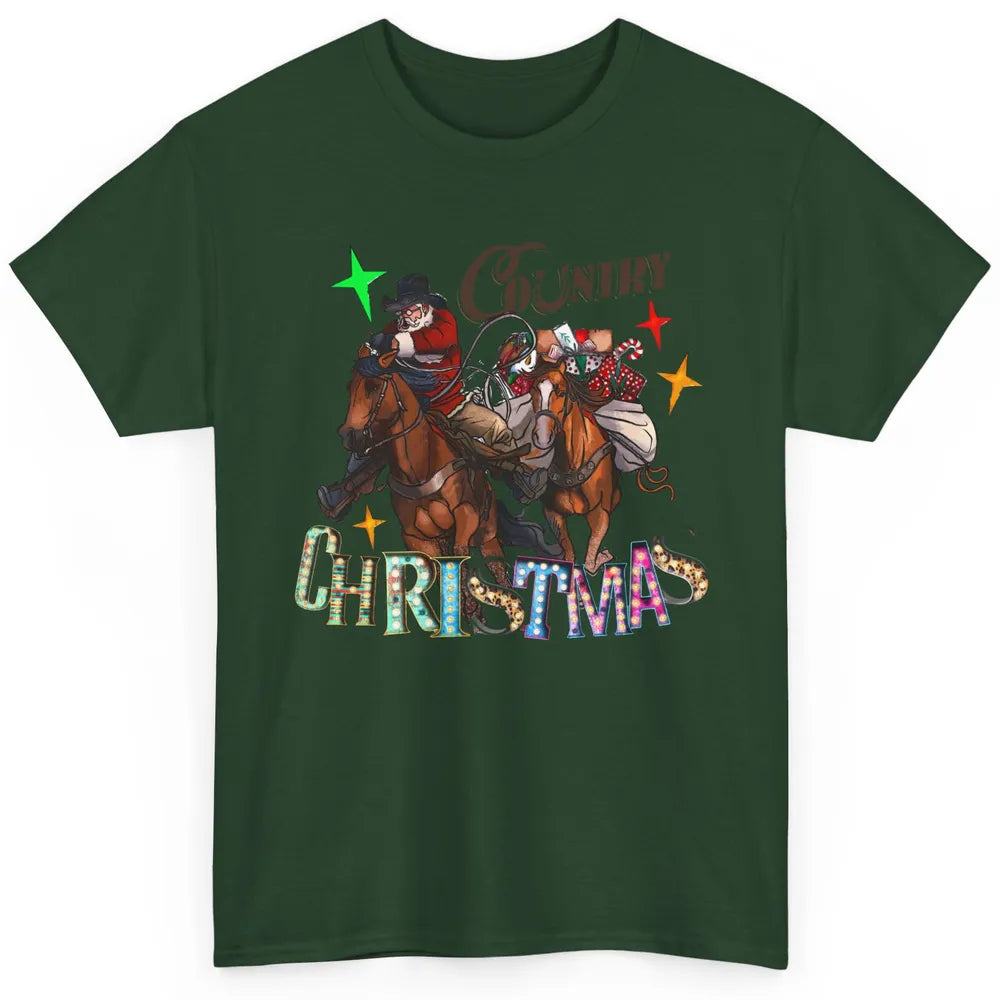 Santa Claus Country Christmas Y'all Western Country Cowboy Classic Unisex T-Shirt