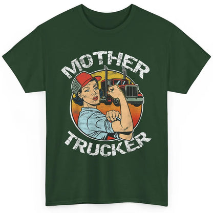 Retro Mother Trucker Truck Driver Mom Life Mothers Day Women Classic Unisex T-Shirt